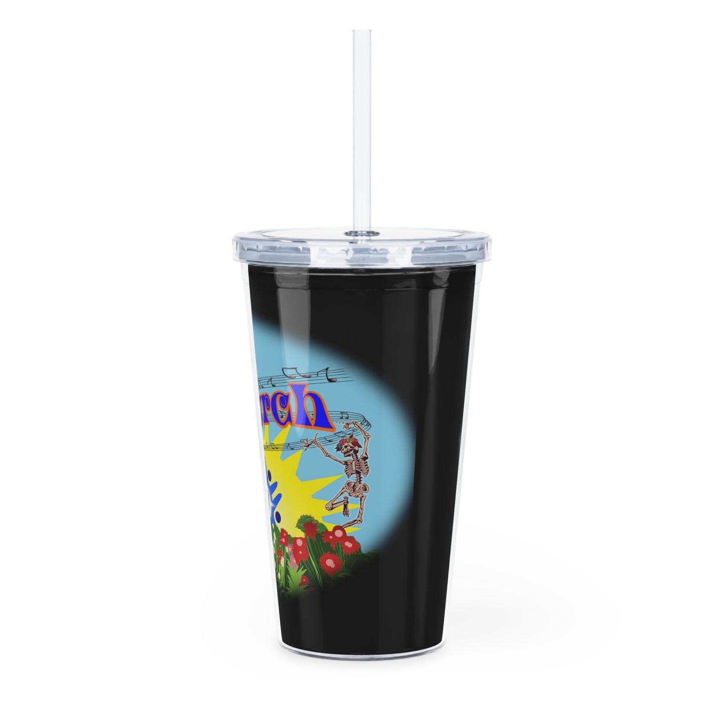 Jerry Church - Black Plastic Tumbler with Straw