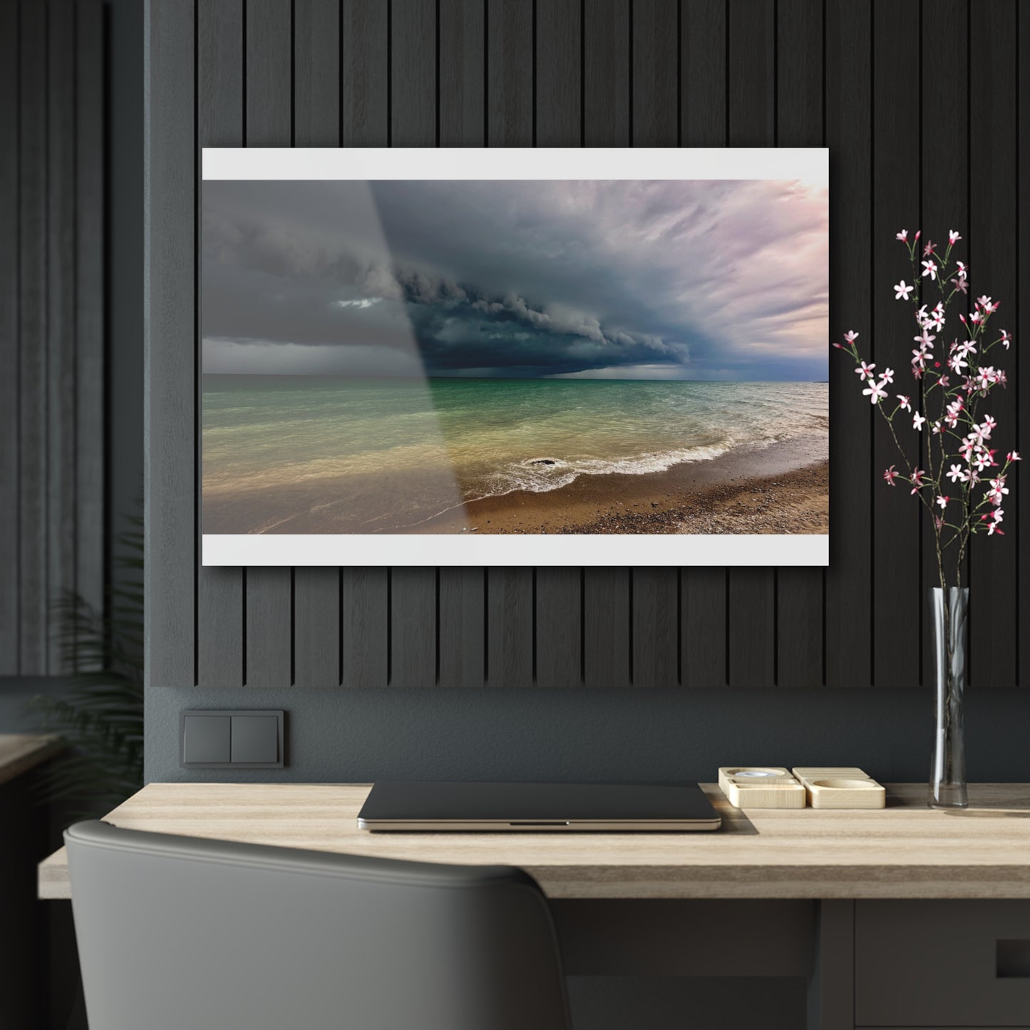 Lake Huron Storm Cloud June 2024 - Acrylic Prints White