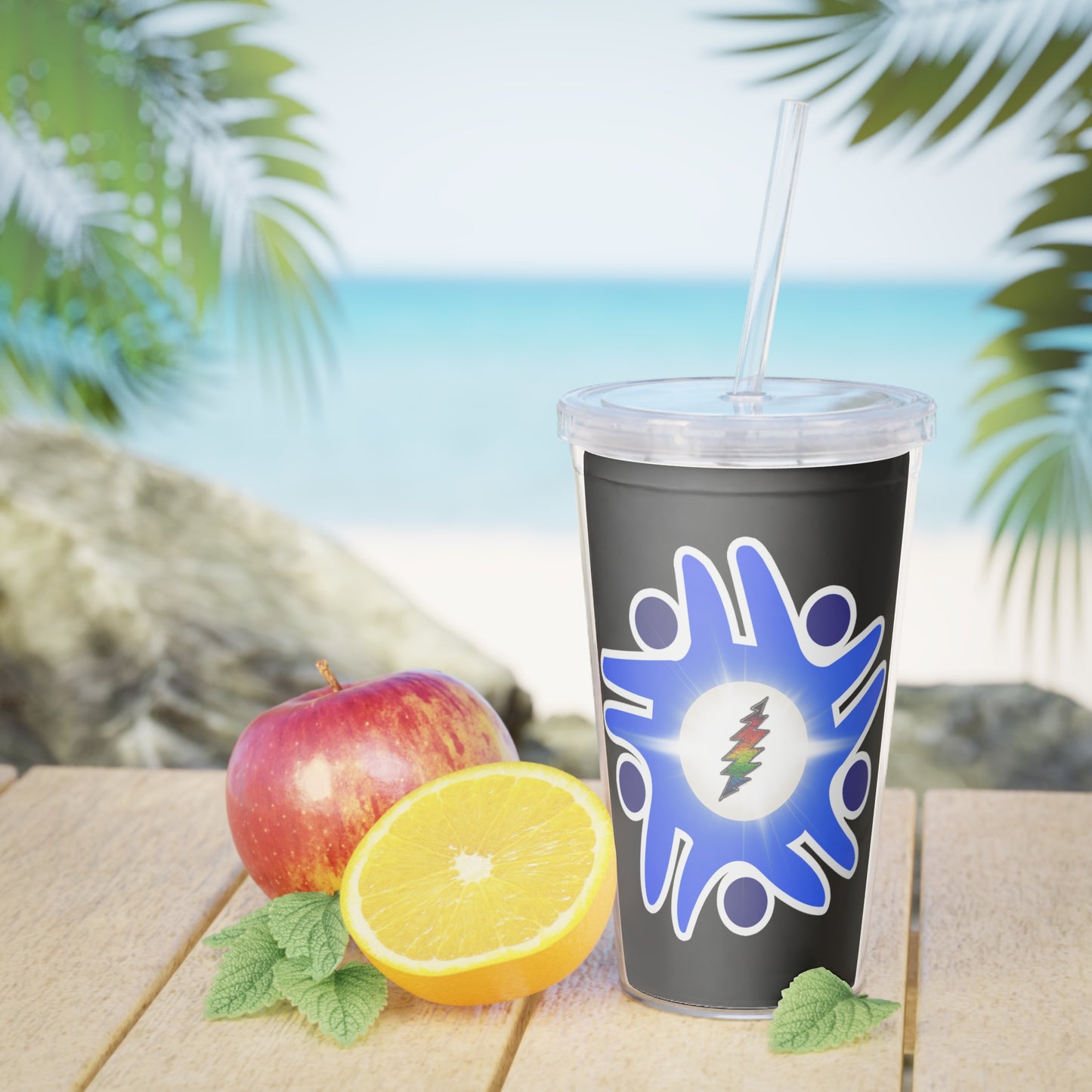 nognuisagoodgnu Black Plastic Tumbler with Straw