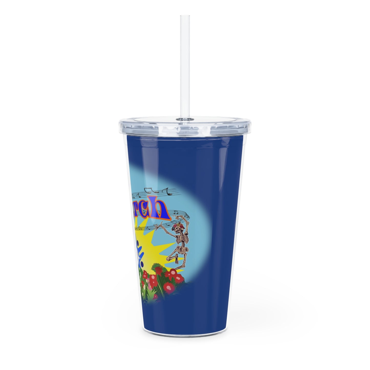 Jerry Church - Blue Plastic Tumbler with Straw