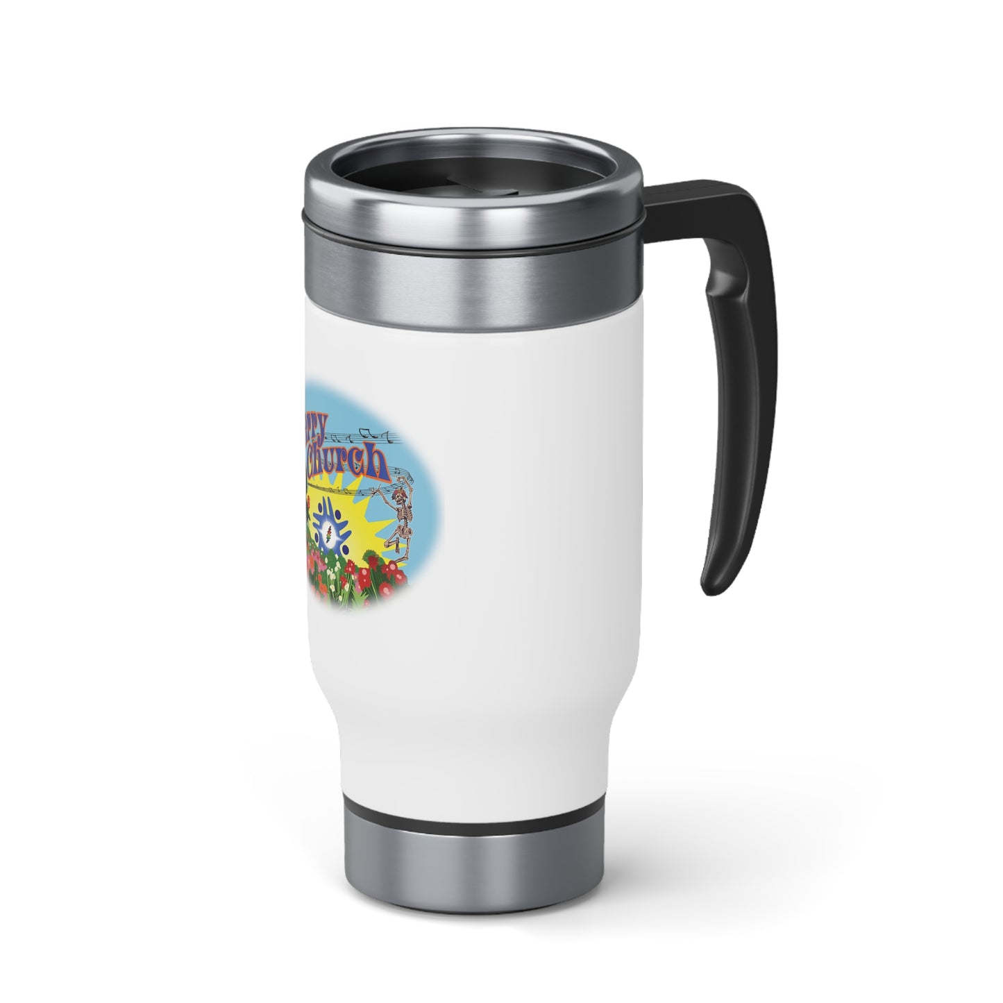 Jerry Church - Stainless Steel Travel Mug with Handle, 14oz