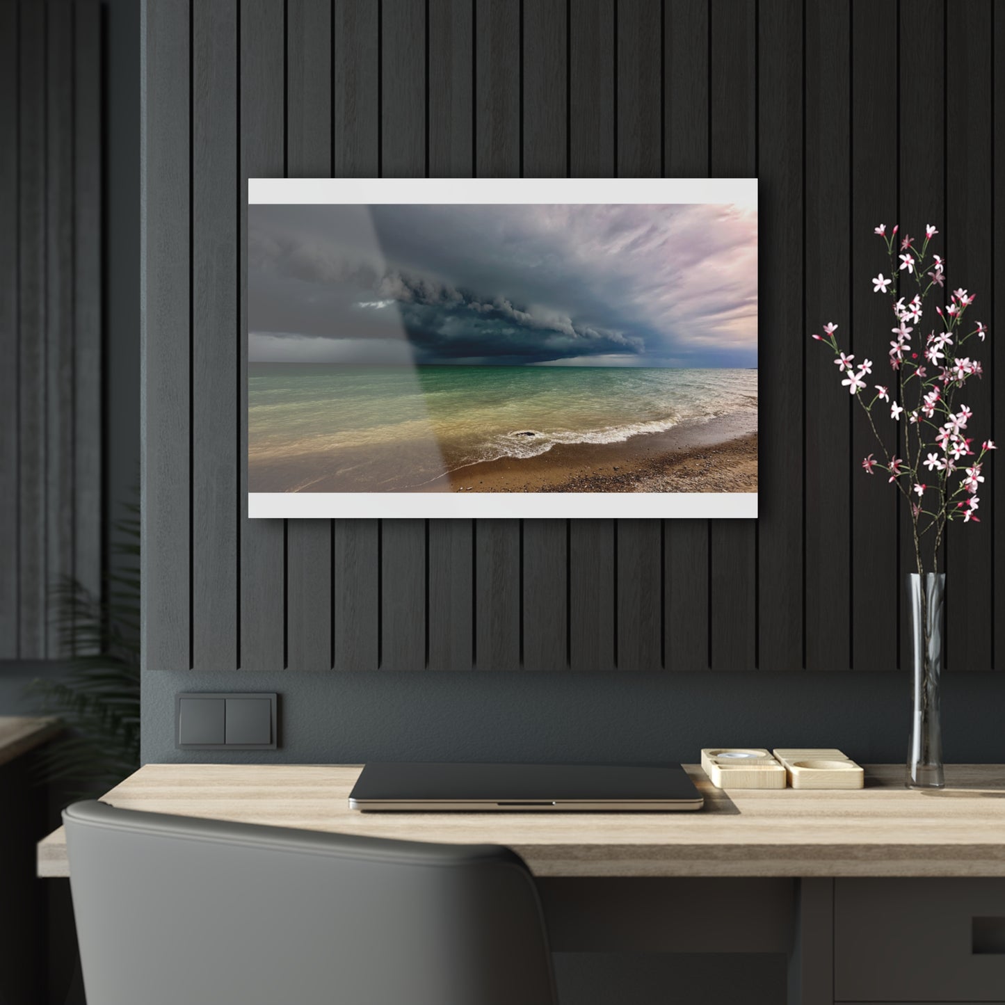 Lake Huron Storm Cloud June 2024 - Acrylic Prints White