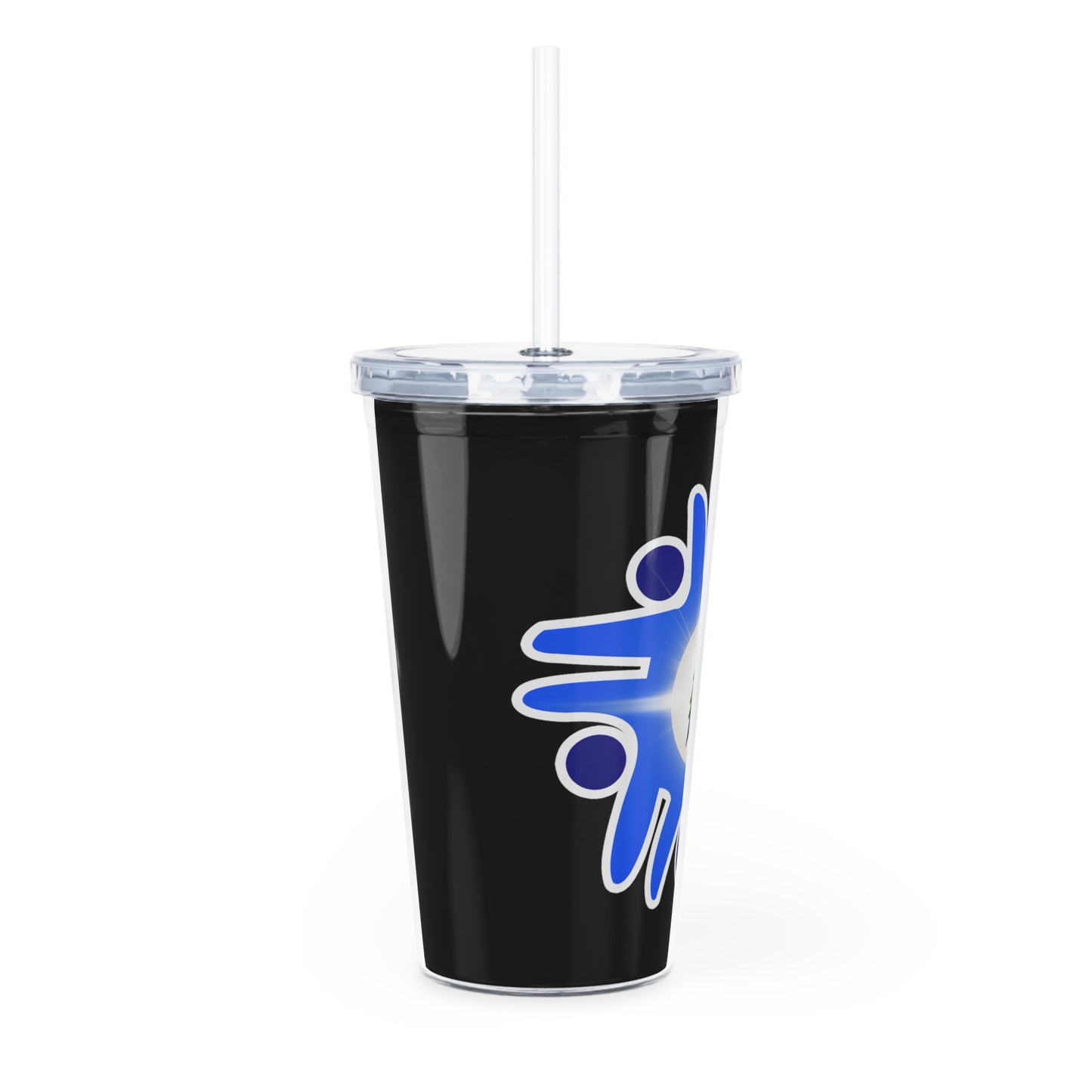 nognuisagoodgnu Black Plastic Tumbler with Straw