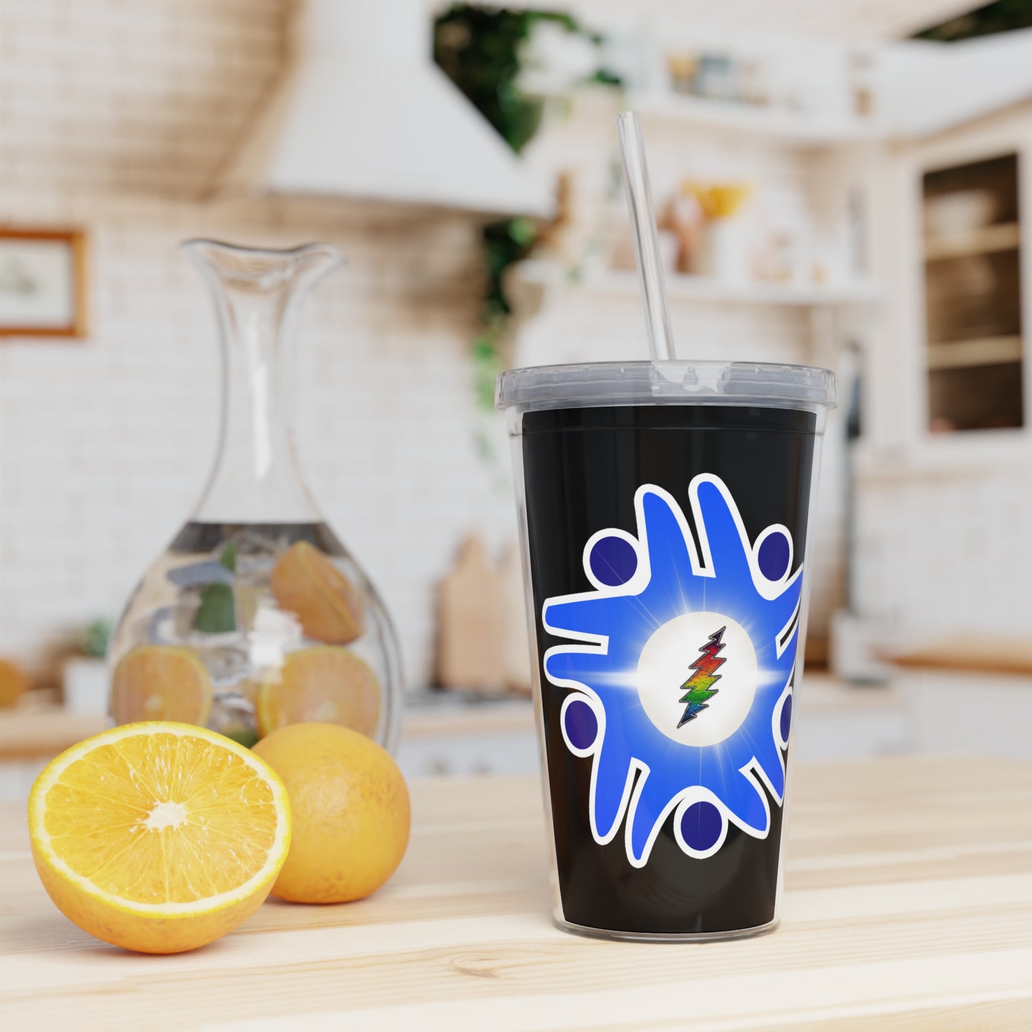 nognuisagoodgnu Black Plastic Tumbler with Straw