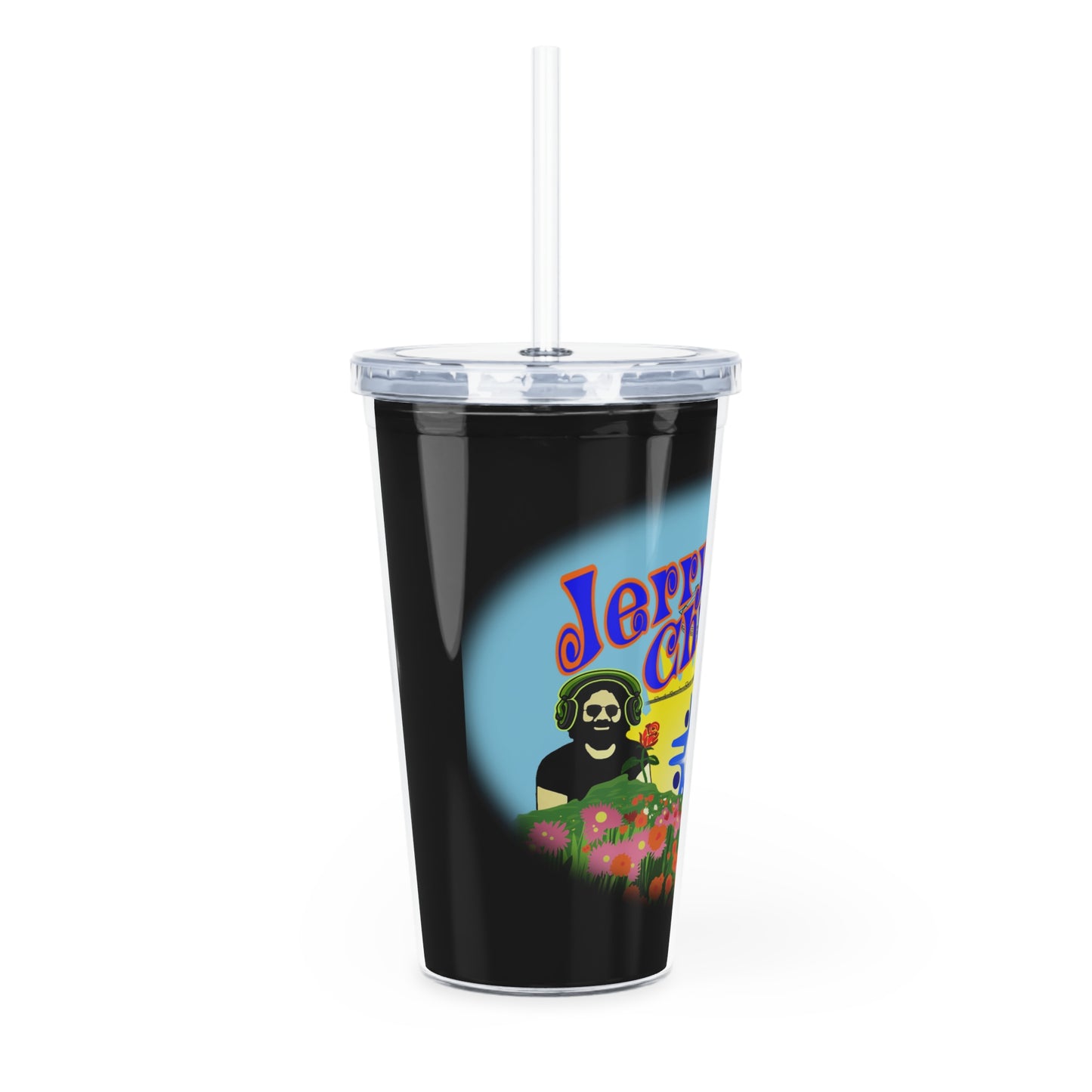 Jerry Church - Black Plastic Tumbler with Straw